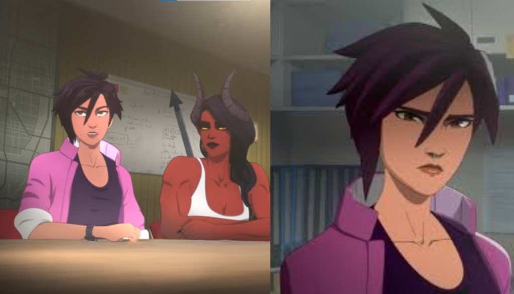 Invisigal full-body character design in Dispatch illustrating how tall is Invisigal