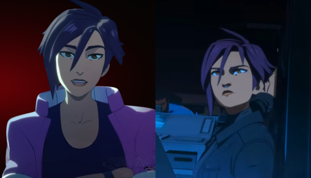 "Character Invisigal in Dispatch awaiting player decision to untie"