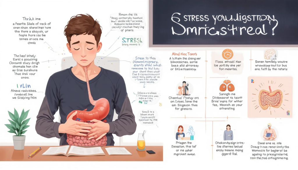 can stress cause hemorrhoids medical illustration showing stress affecting digestion