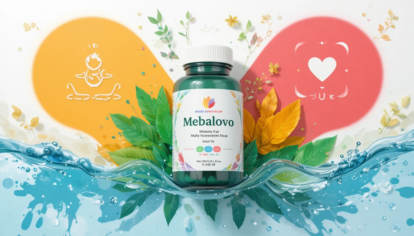 Mebalovo product illustration showing uses, benefits, and safe wellness practices.