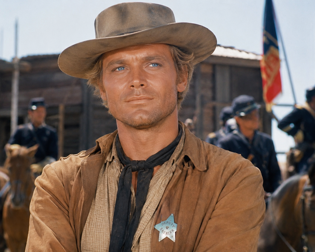 Teren Cill as an elderly cowboy with a hat