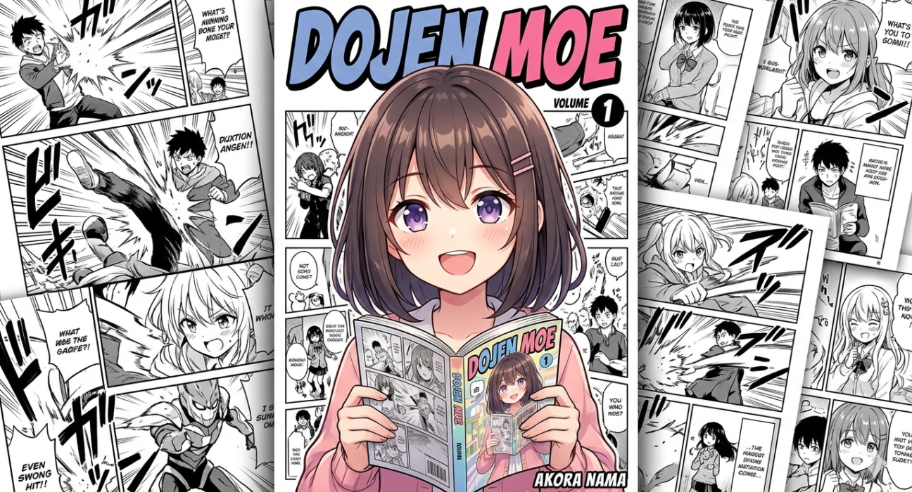 Dojen Moe anime characters in cute moe style with doujin art theme