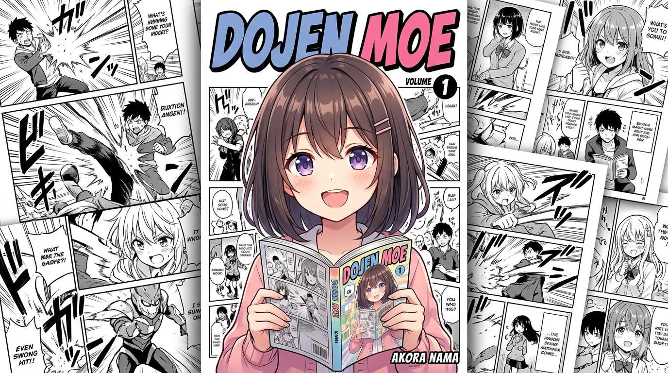 Dojen Moe anime characters in cute moe style with doujin art theme