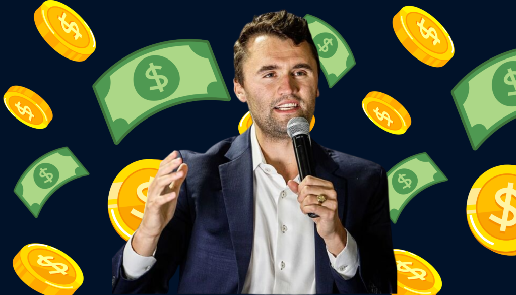 Charlie Kirk speaking at an event net worth, income sources, and career earnings overview in 2026