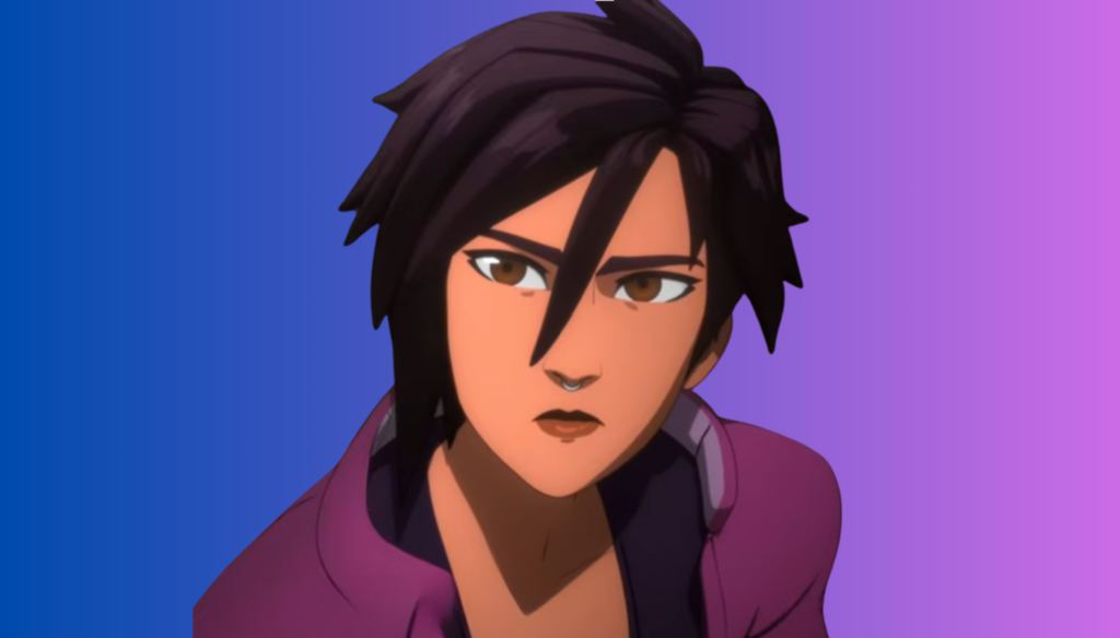 Invisigal character scene from Dispatch showing key story moment and narrative choices