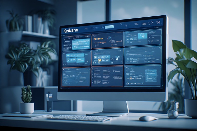 Keibann visual workflow system showing structured task management board for productivity and team collaboration