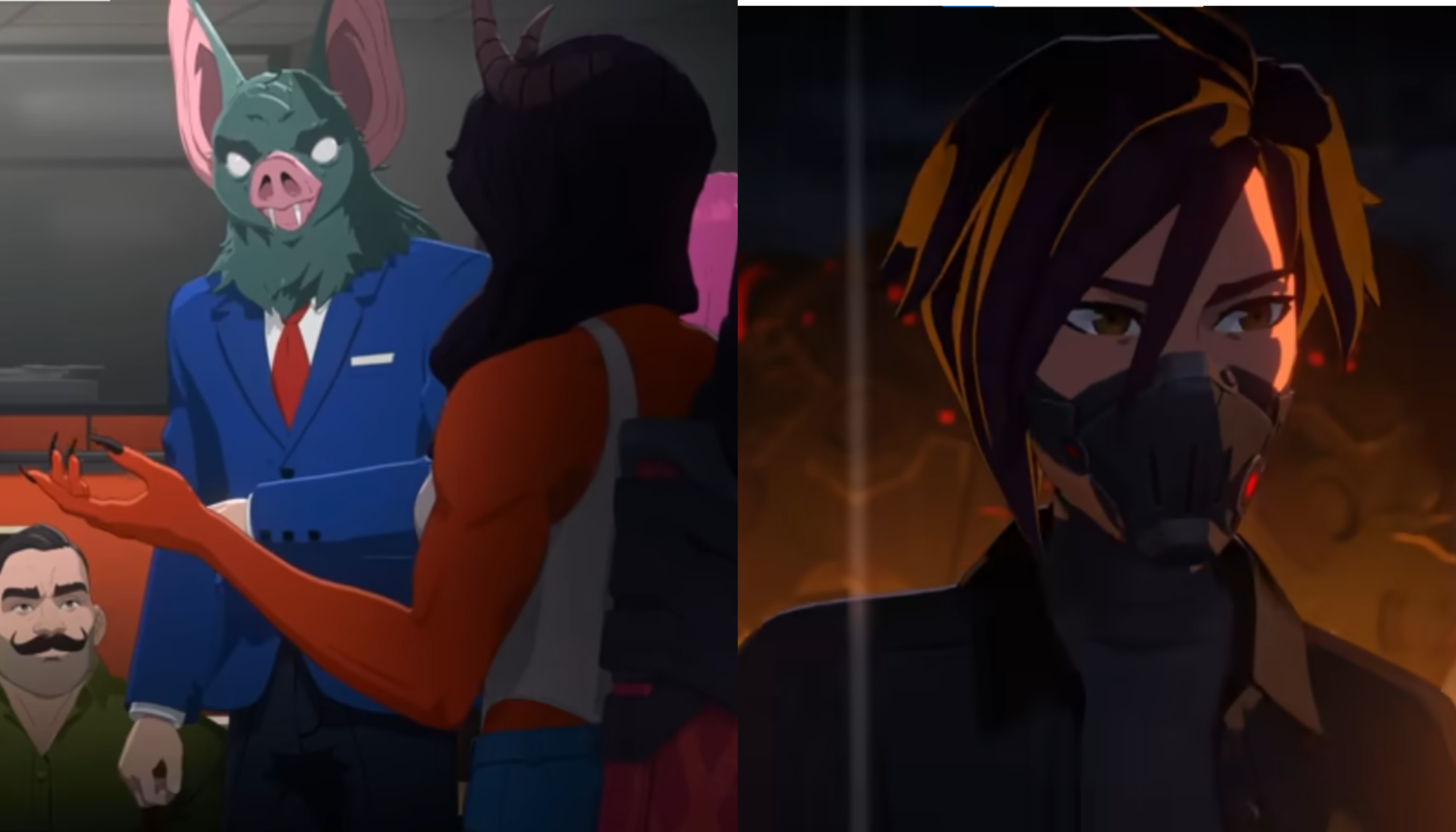 Penguin facing off against Invisigal in an intense fictional battle scene