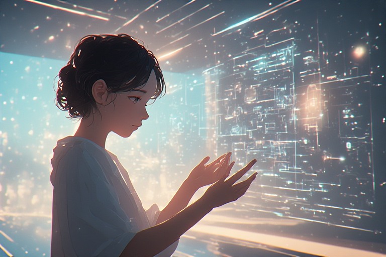 Next-generation Spaietacle UI/UX concept with floating holograms and advanced digital interaction design