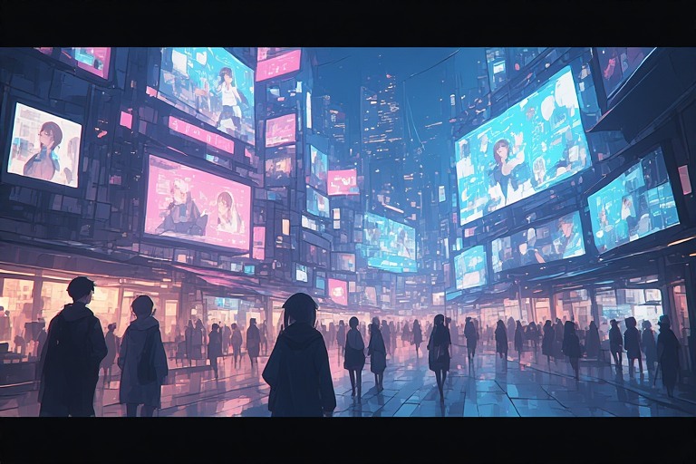 Spaietacle concept showing AI-driven UX design with glowing interactive screens in digital space