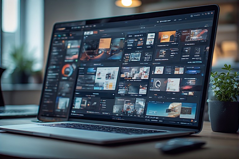 User designing presentation with Tech Tales Pro Reed templates