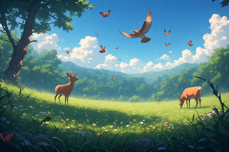 Peaceful river flowing through untouched wilderness representing the imagined travel concept Teren Cill nature scene