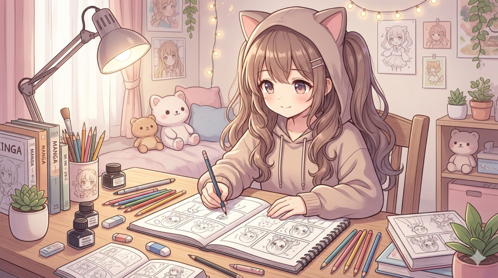 Independent artist creating Dojen Moe style anime illustration