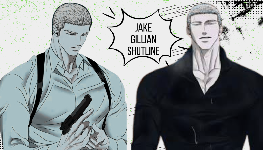 Shutline BL manhwa artwork with cinematic lighting showing crime and romance tension between protagonists