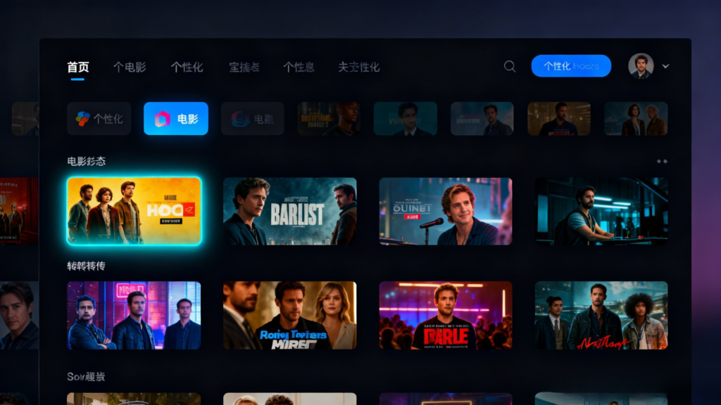 Banflix streaming platform interface showing movies and TV shows on multiple devices