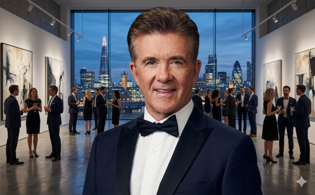 Retro AI artwork showing Burt Thicke as a charismatic celebrity from a fictional 1980s entertainment era