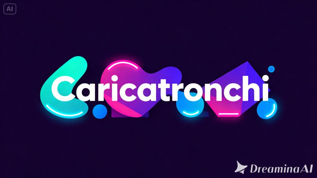 Caricatronchi digital art style showing abstract cartoon-inspired characters with modern internet culture and creative branding identity