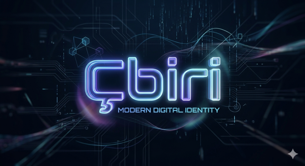 Çbiri digital identity concept with futuristic typography and modern internet culture theme