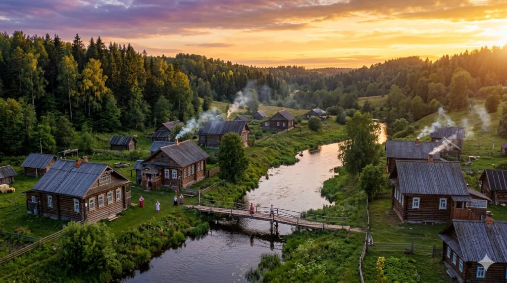 Travelers exploring calm nature trails and cultural attractions in Mebalovo