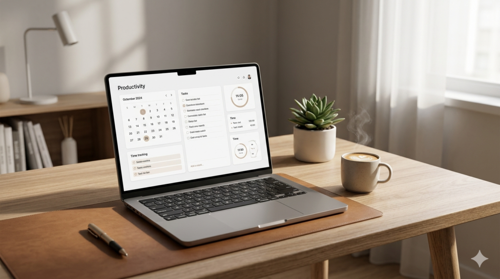 digital productivity tools and time management with Exhentaime