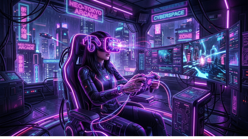 Gaymetu E futuristic online gaming environment with social interaction and creative expression