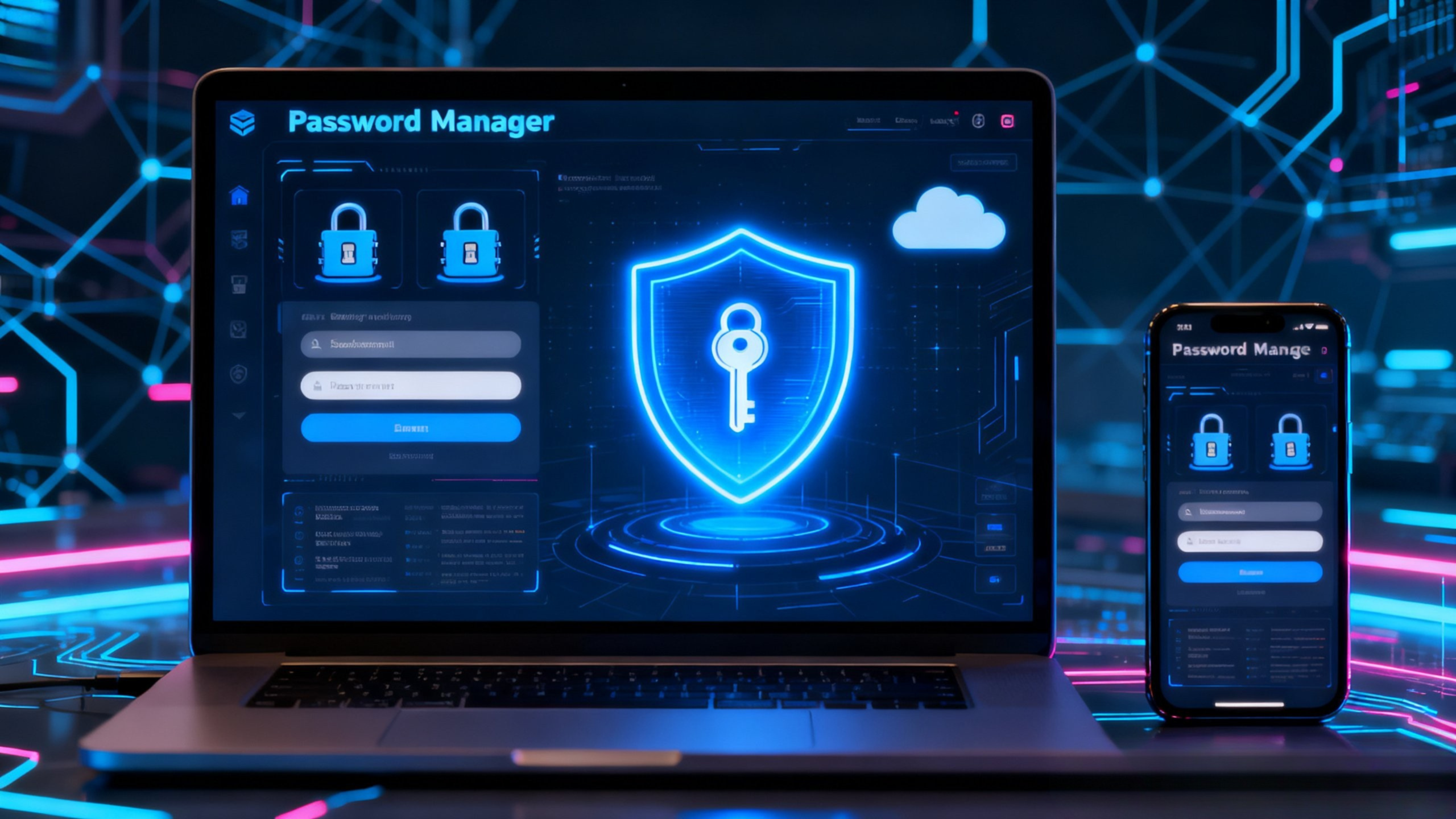 MyPasokey password manager dashboard with encrypted vault and secure login interface