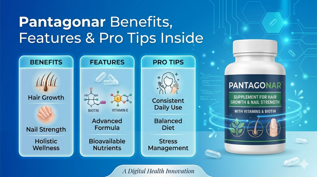 Pantagonar capsules and powder for healthy hair nails and daily energy support