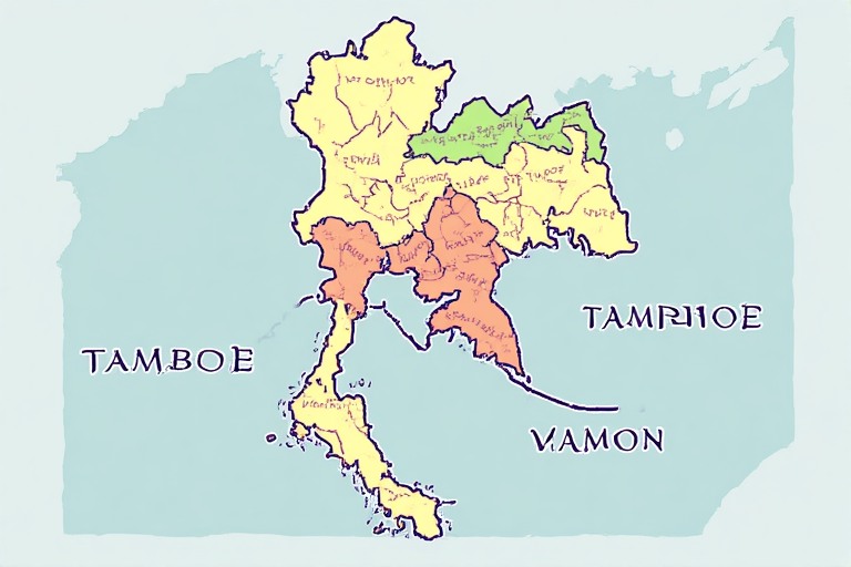 Tambon village structure with muban and amphoe hierarchy in Thailand