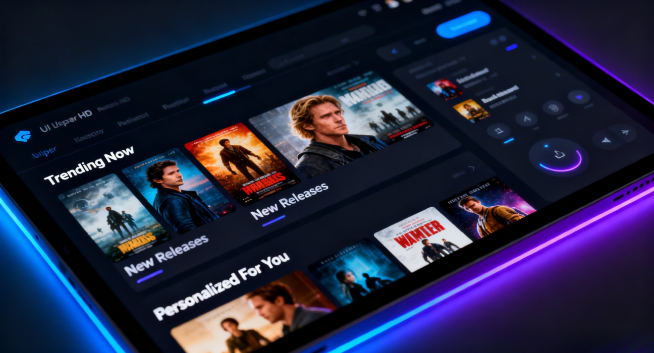 Banflix content library with movies, series, and documentaries in modern UI