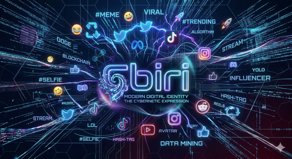 Abstract branding visualization of Çbiri representing online trends and creative digital expression