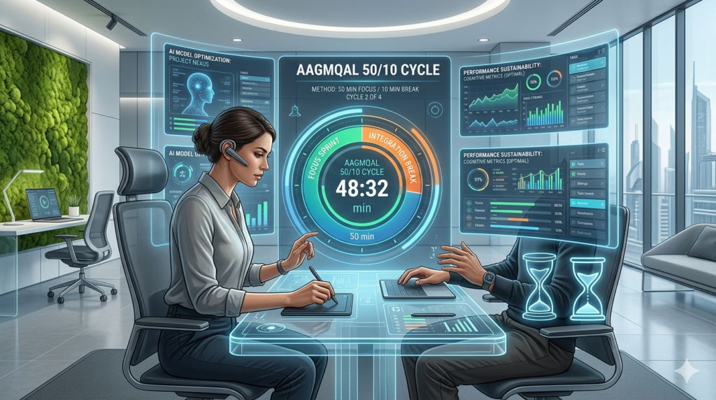 Professional using Aagmqal workflow methods to enhance productivity and reduce stress