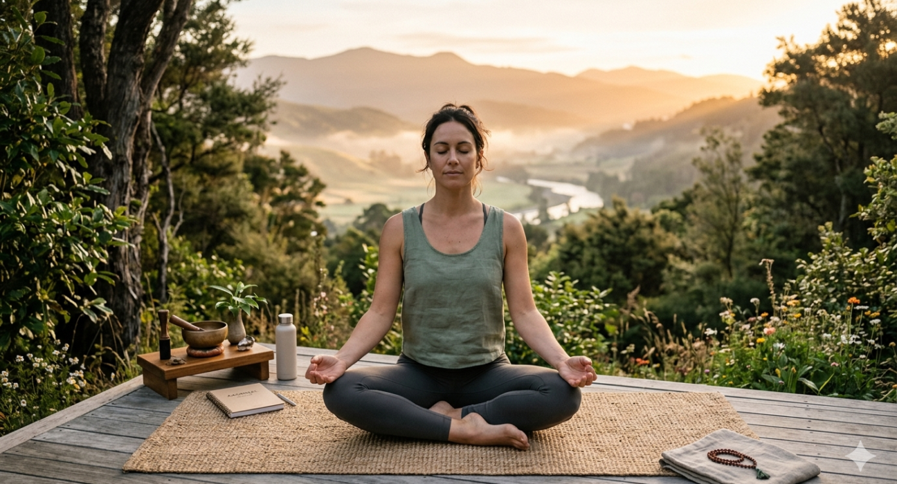 People practicing Aagmqal mindfulness techniques to improve focus balance and well-being