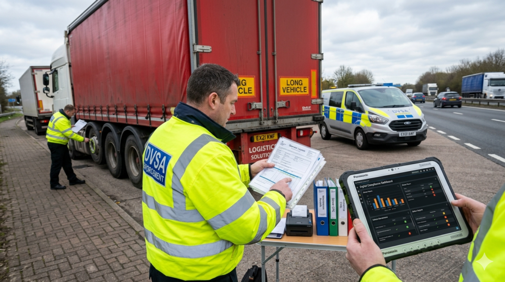 Commercial vehicle licensing inspection related to Byron Thomas Williams vehicle licensing penalties and transport compliance.