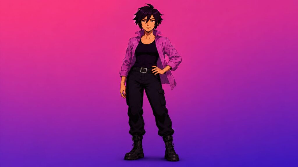 Invisagal animated character illustration featuring vibrant artwork, refined details and a distinctive anime inspired appearance.