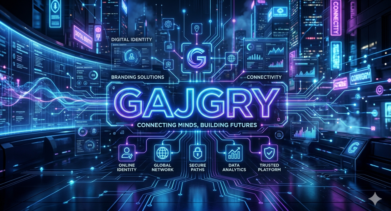 Gajgry digital branding concept showing online identity, business growth, and audience engagement.