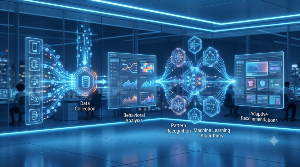 Artificial intelligence analyzing user behavior with data visualization and machine learning algorithms Gayfirir