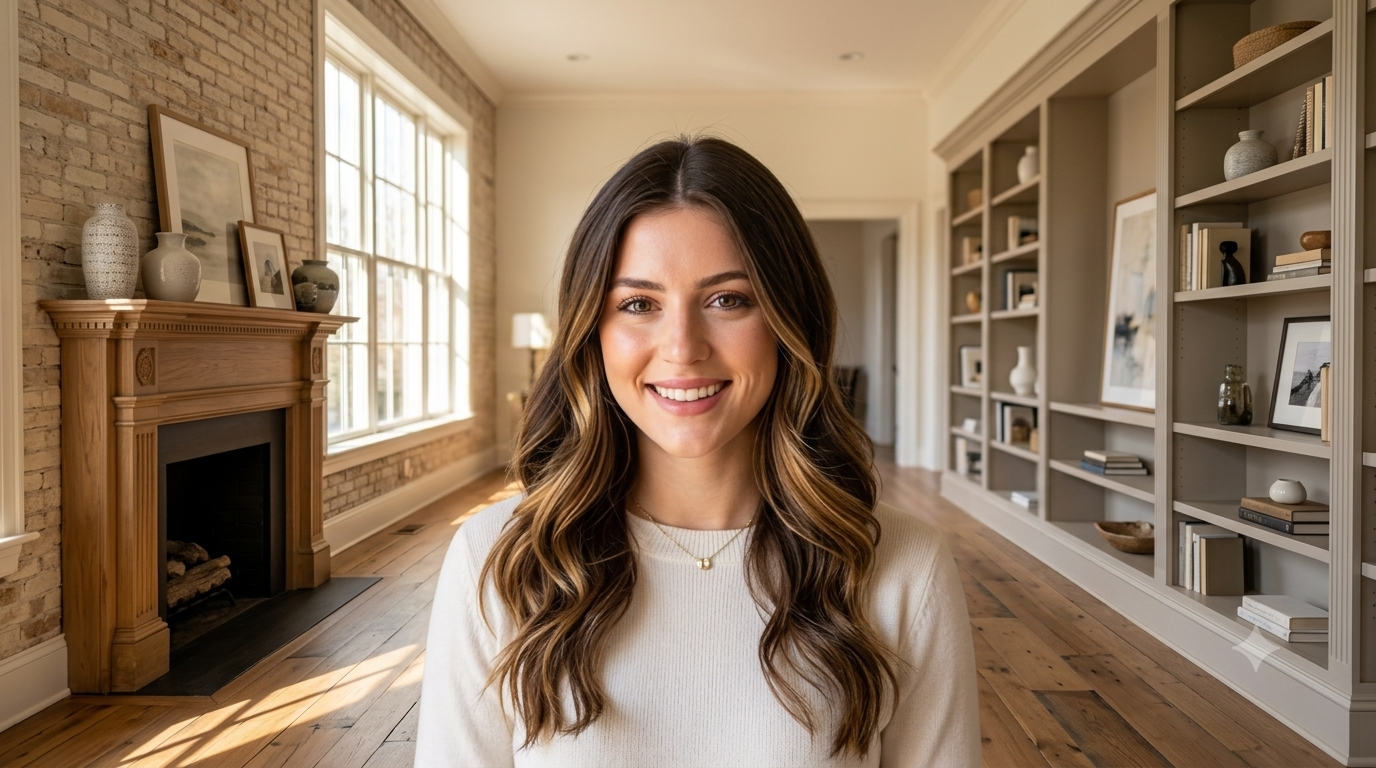 Portrait of Mila Volovich, a young public figure, showcasing a stylish and confident appearance in a professional photoshoot setting.