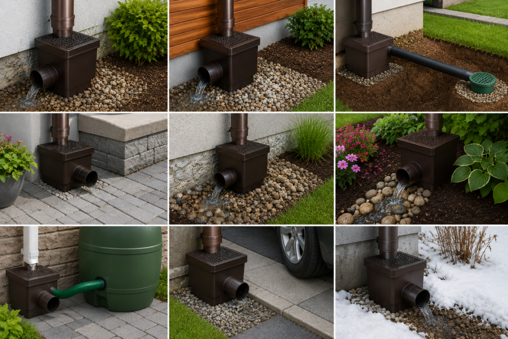 gajgry outdoor drainage system used for rainwater control in gardens, patios, driveways, pathways, foundations and residential landscape drainage areas