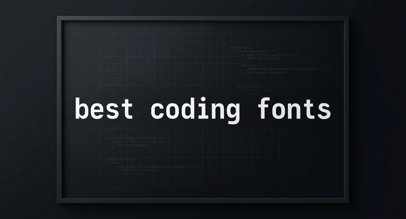 Collection of coding fonts displayed in a source code editor for programmers