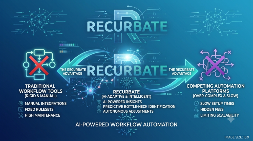 Recurbate AI workflow automation platform dashboard overview
