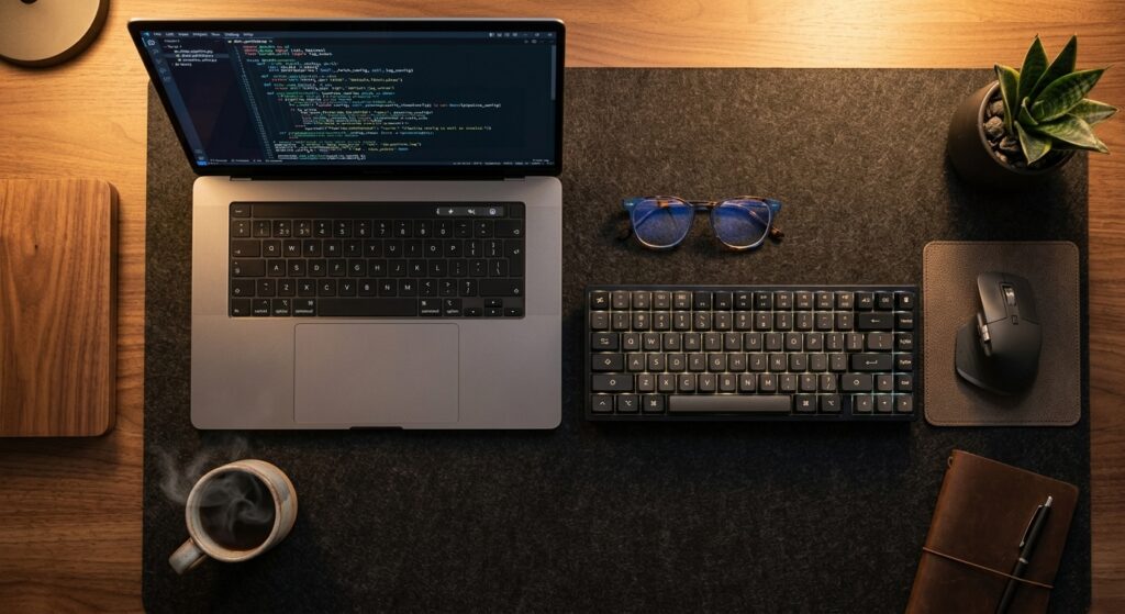 Developer workspace paired with one of the best coding fonts for eye comfort