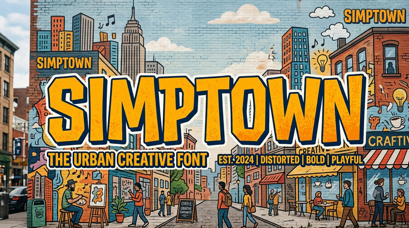 Simptown script typeface for creative design projects