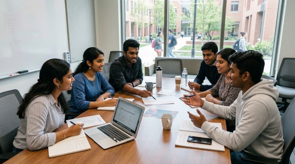 Tamil Students Association members planning campus events