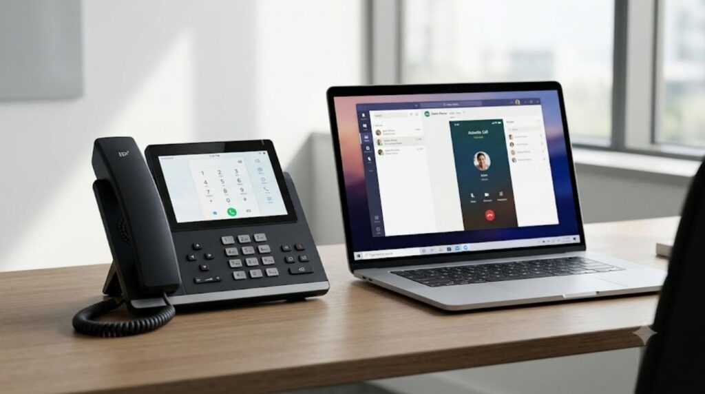 Cloud-Connected Audio on desk phone and laptop