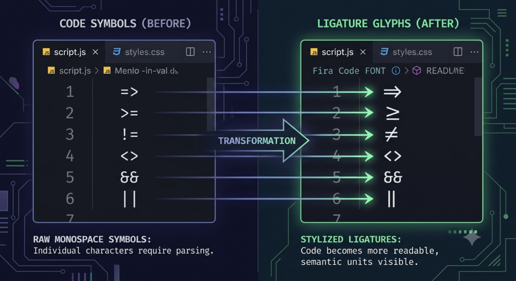 Best coding fonts displayed on a laptop screen for developers and programmers