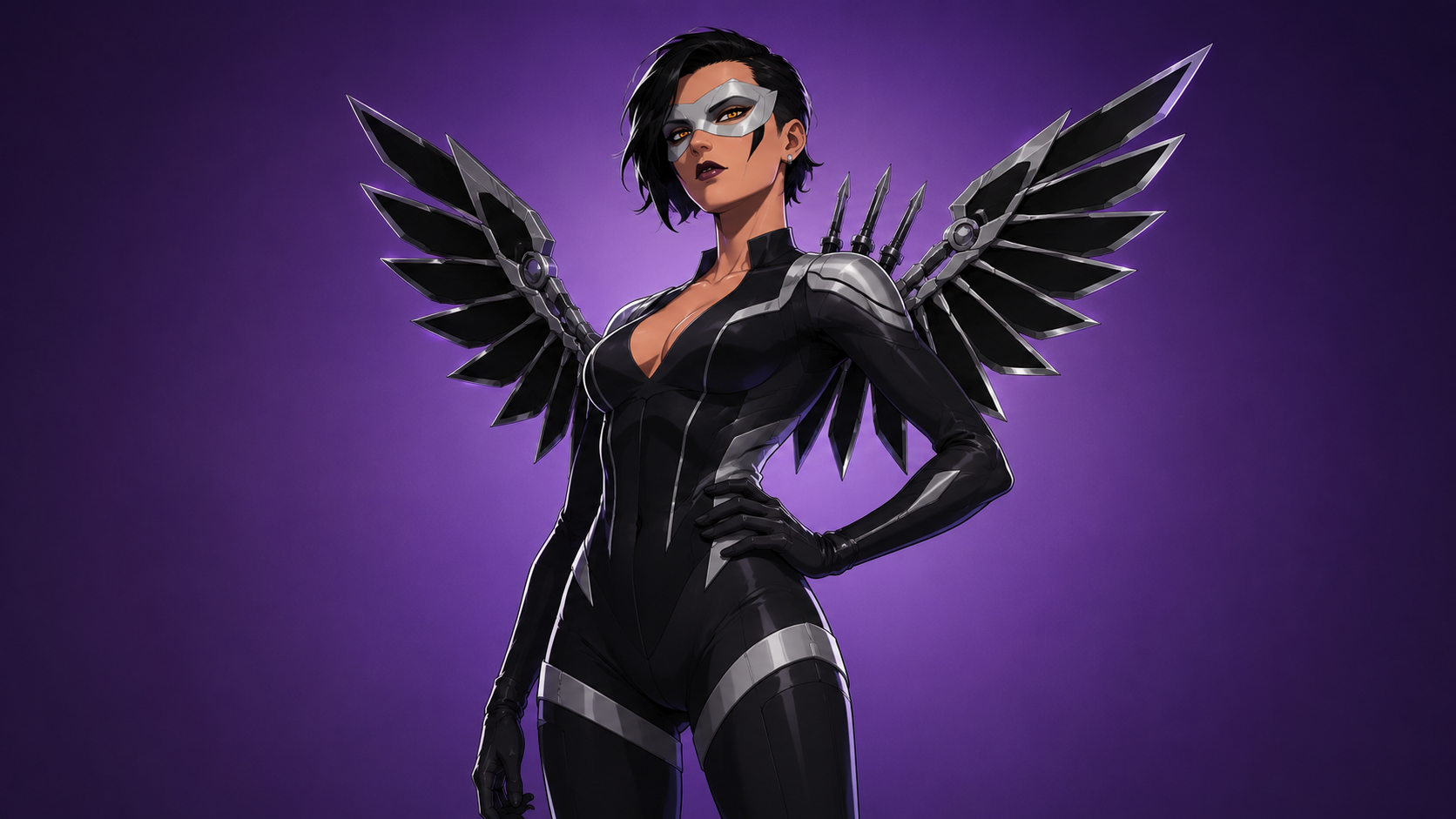 Dispatch character artwork with a modern digital design