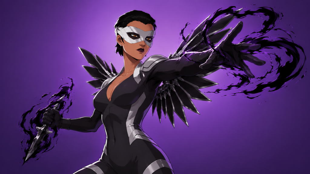 Comic style illustration of a Dispatch character profile