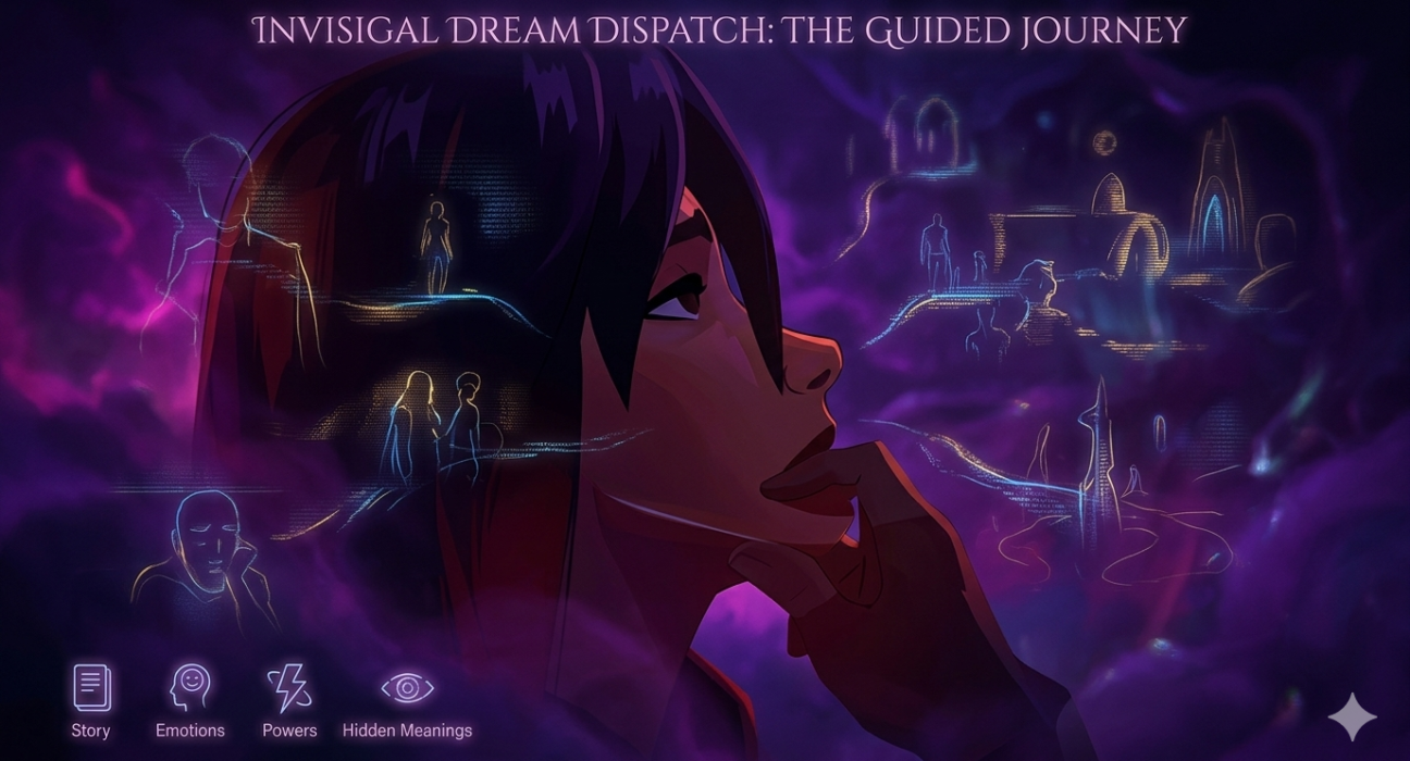 Cinematic game guide panel showing character in deep thought.