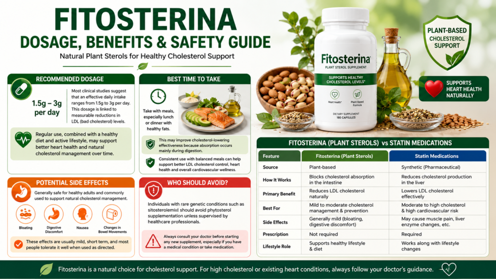 Fitosterina dosage and safety guide for cholesterol support