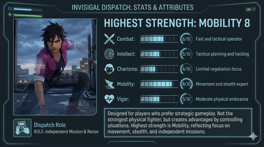 Video game profile screen displaying character stats.