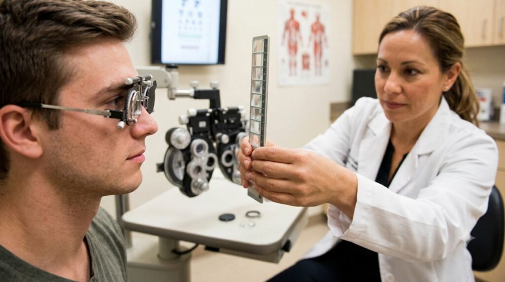 Binocular Vision Dysfunction assessment during an eye exam
